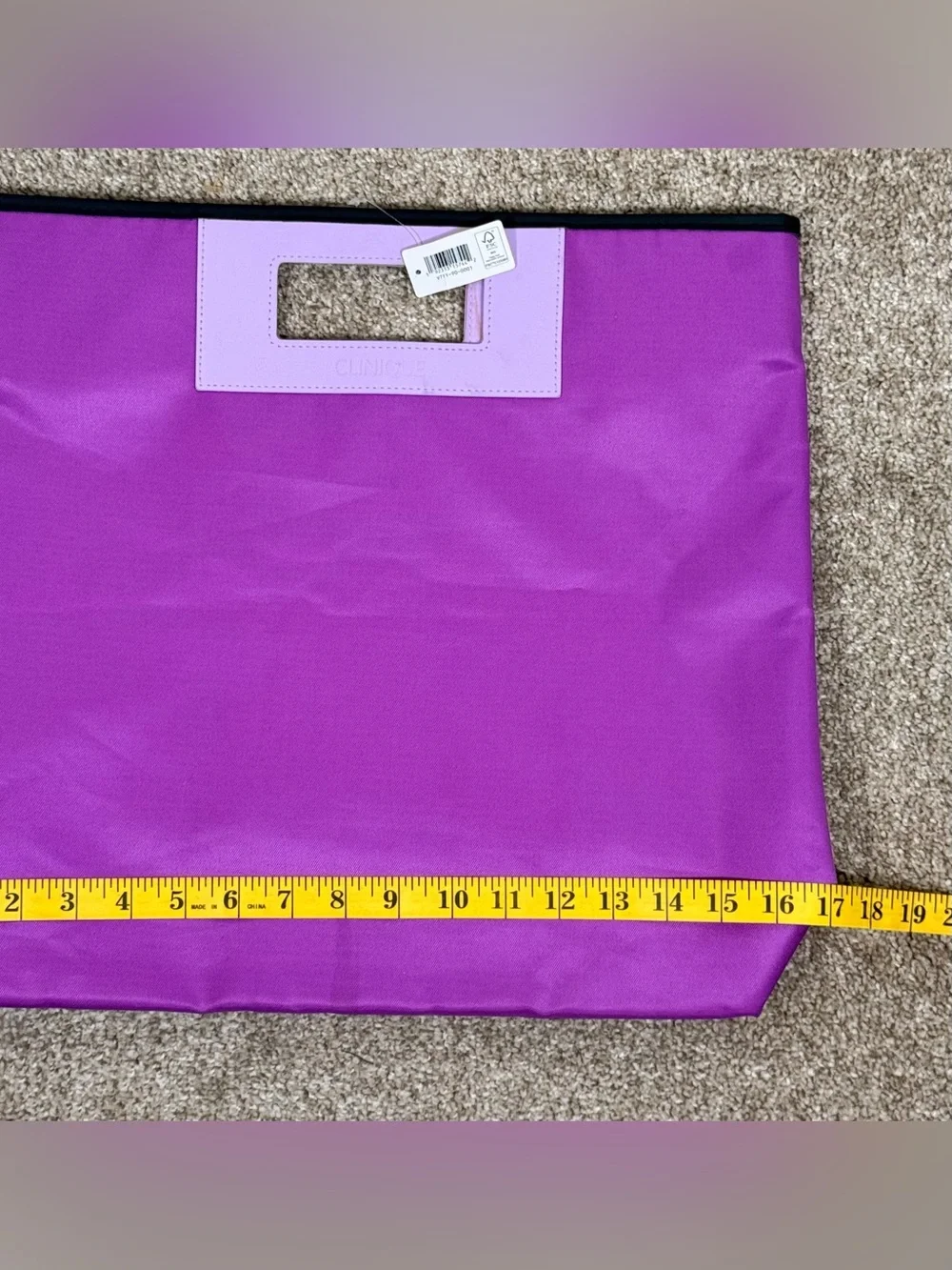 Clinique Violet Tote with Lavender Handle Accent
